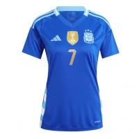 Camiseta Argentina Rodrigo De Paul #7 Segunda Equipación Replica Copa America 2024 para mujer mangas cortas